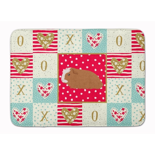 Carolines Treasures 19 x 27 in. Crested Guinea Pig Love Machine Washable Memory Foam Mat CK5428RUG - main